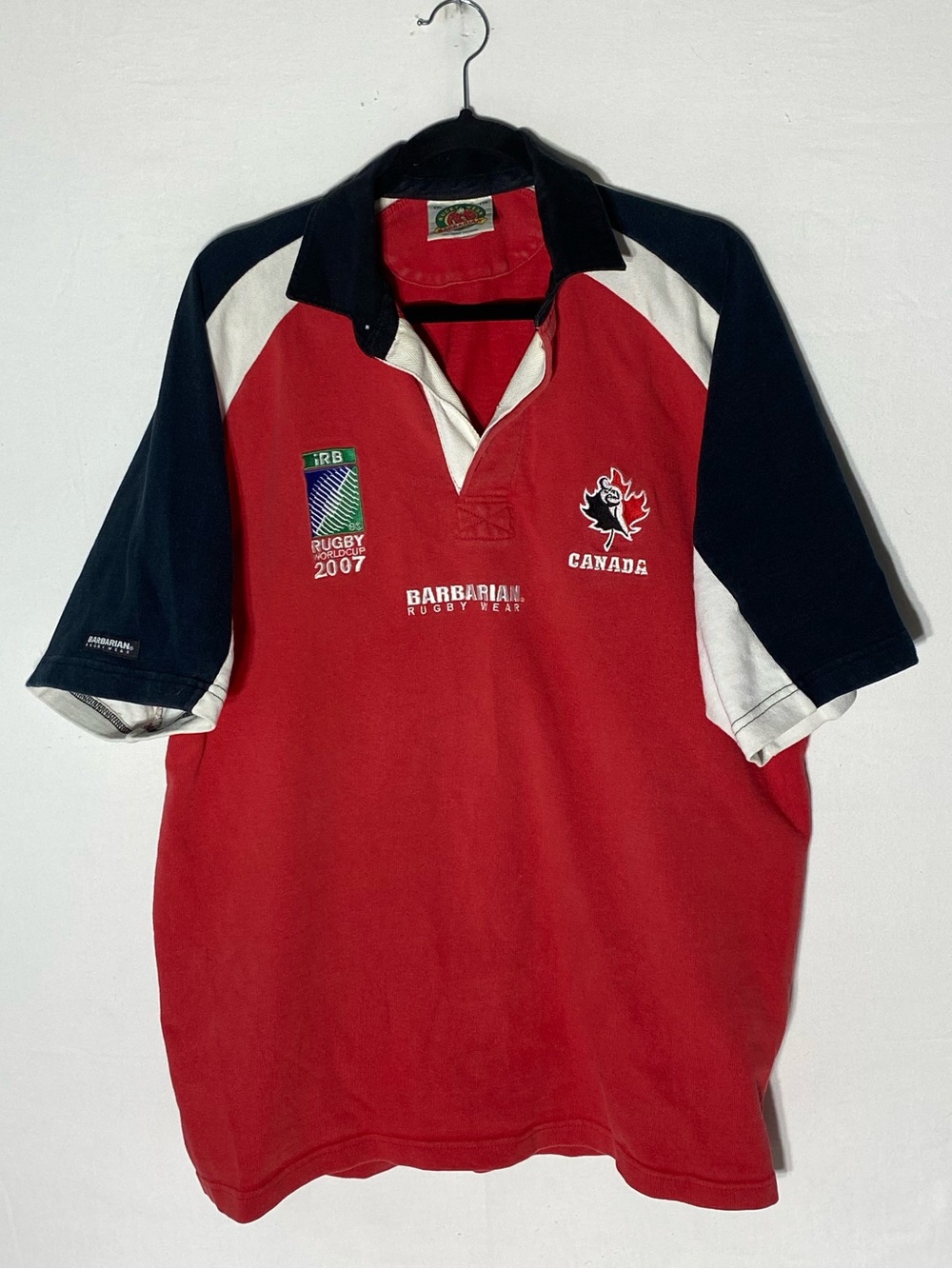 Vintage Barbarian Canada Rugby World Cup 2007 Polo Shirt XXL